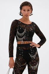 TRY ME LACE LONG SLEEVE WITH PINS