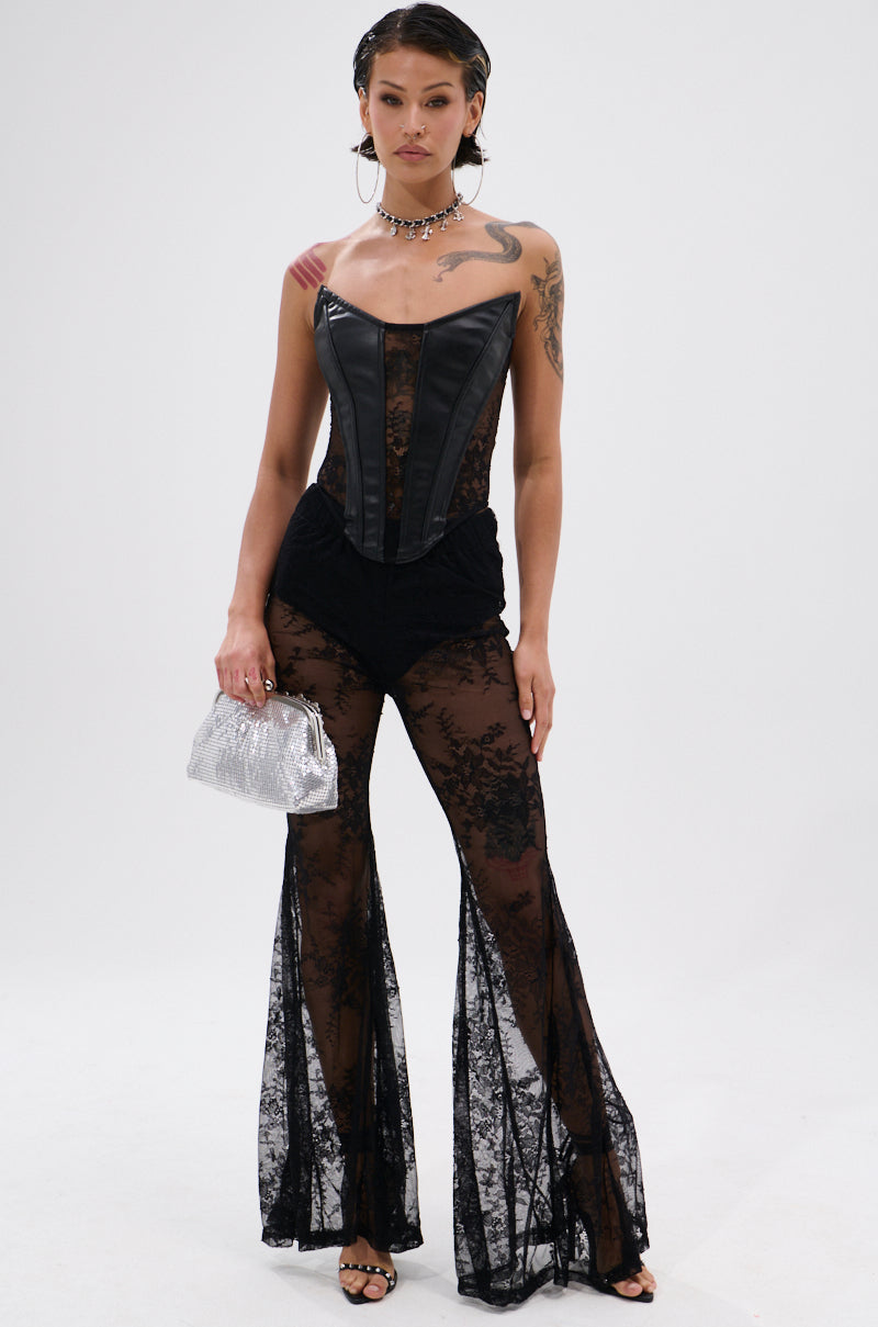 TOO GOOD FOR THIS LACE FLARE LEGGING