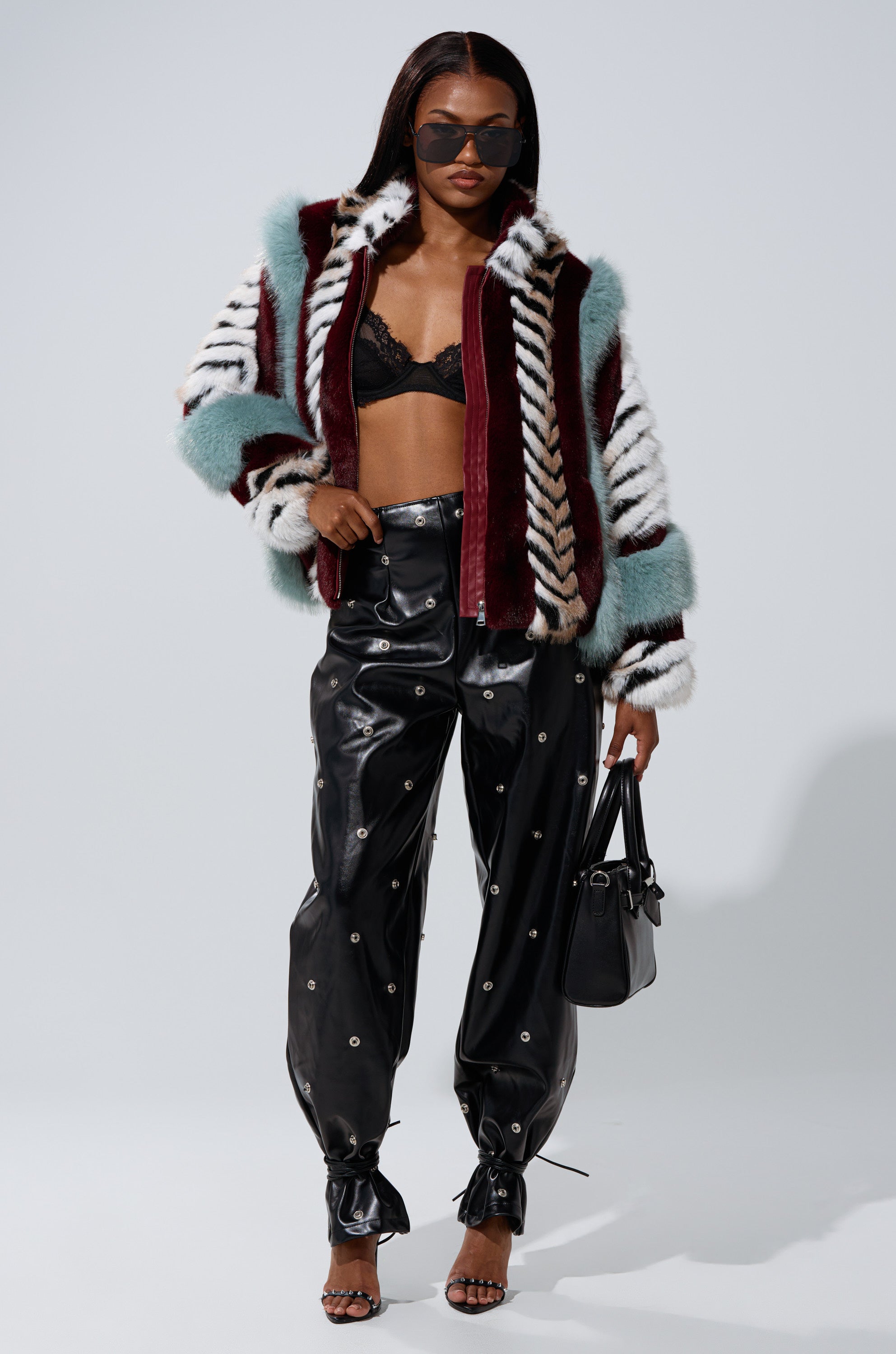 WORK IT BABY FAUX LEATHER BARREL PANT