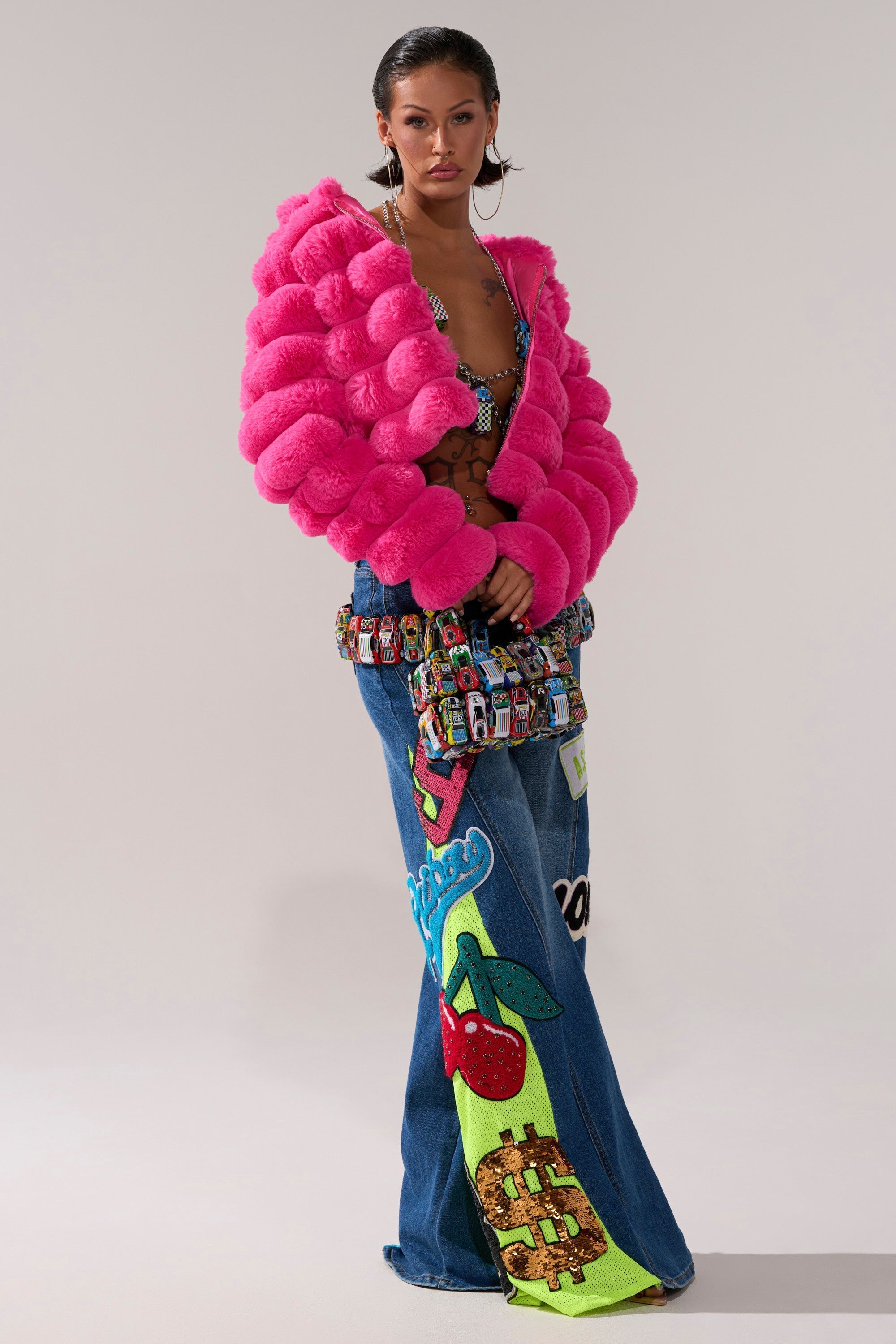POPCORN FAUX FUR IN PINK
