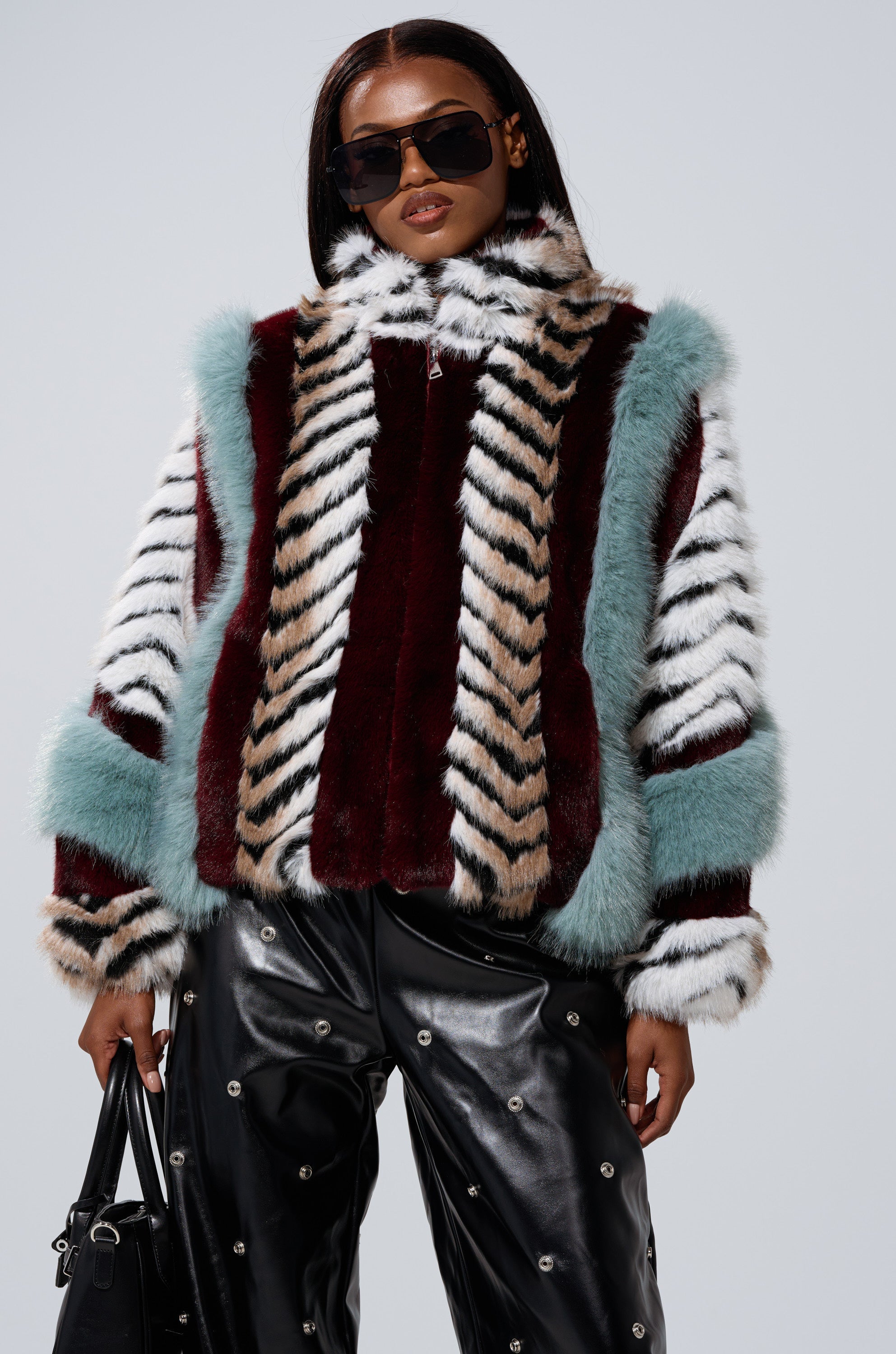 HAVE IT ALL PANELED FUR COAT