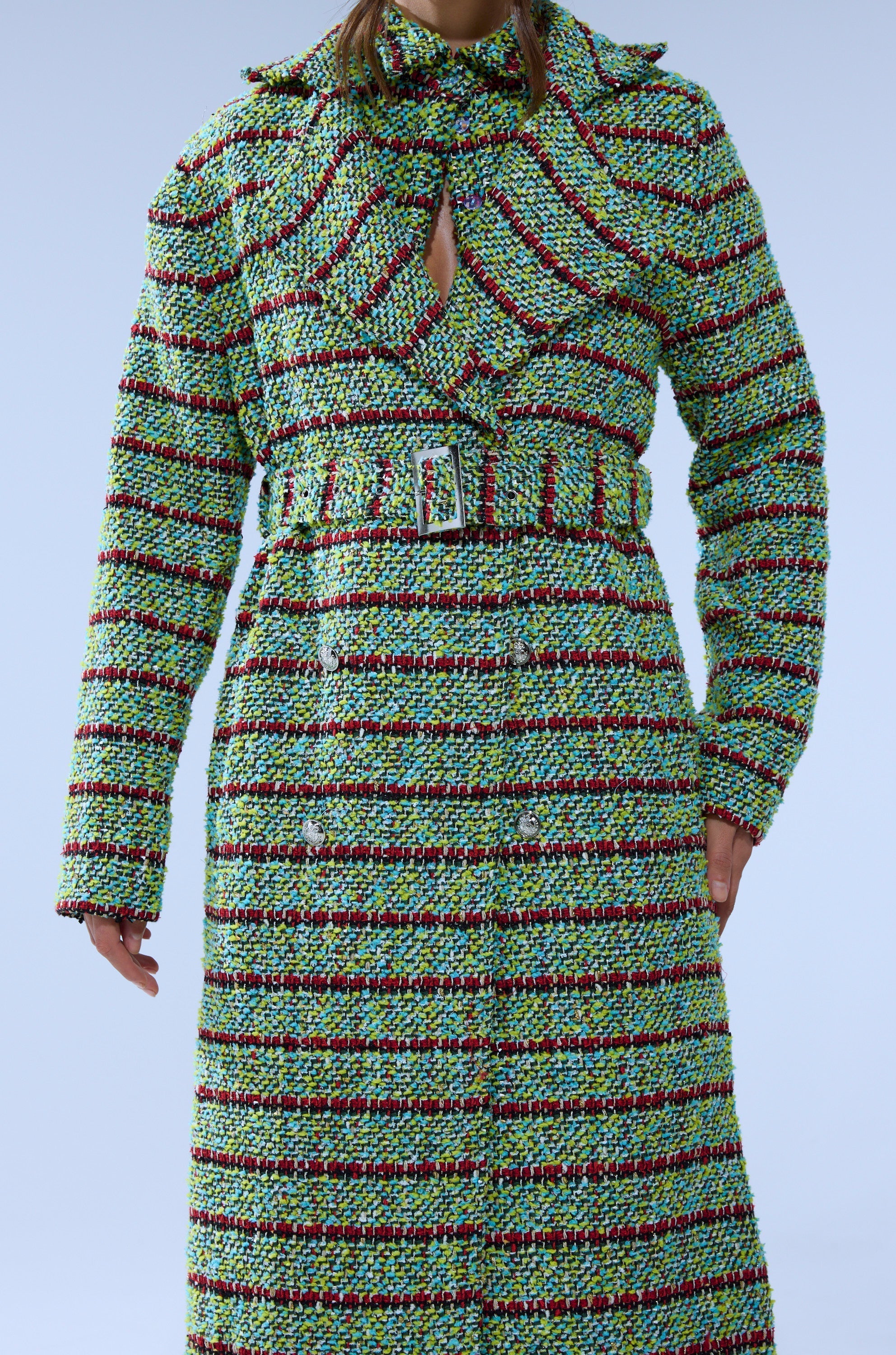 IT'S GIVING LUCK TWEED TRENCH