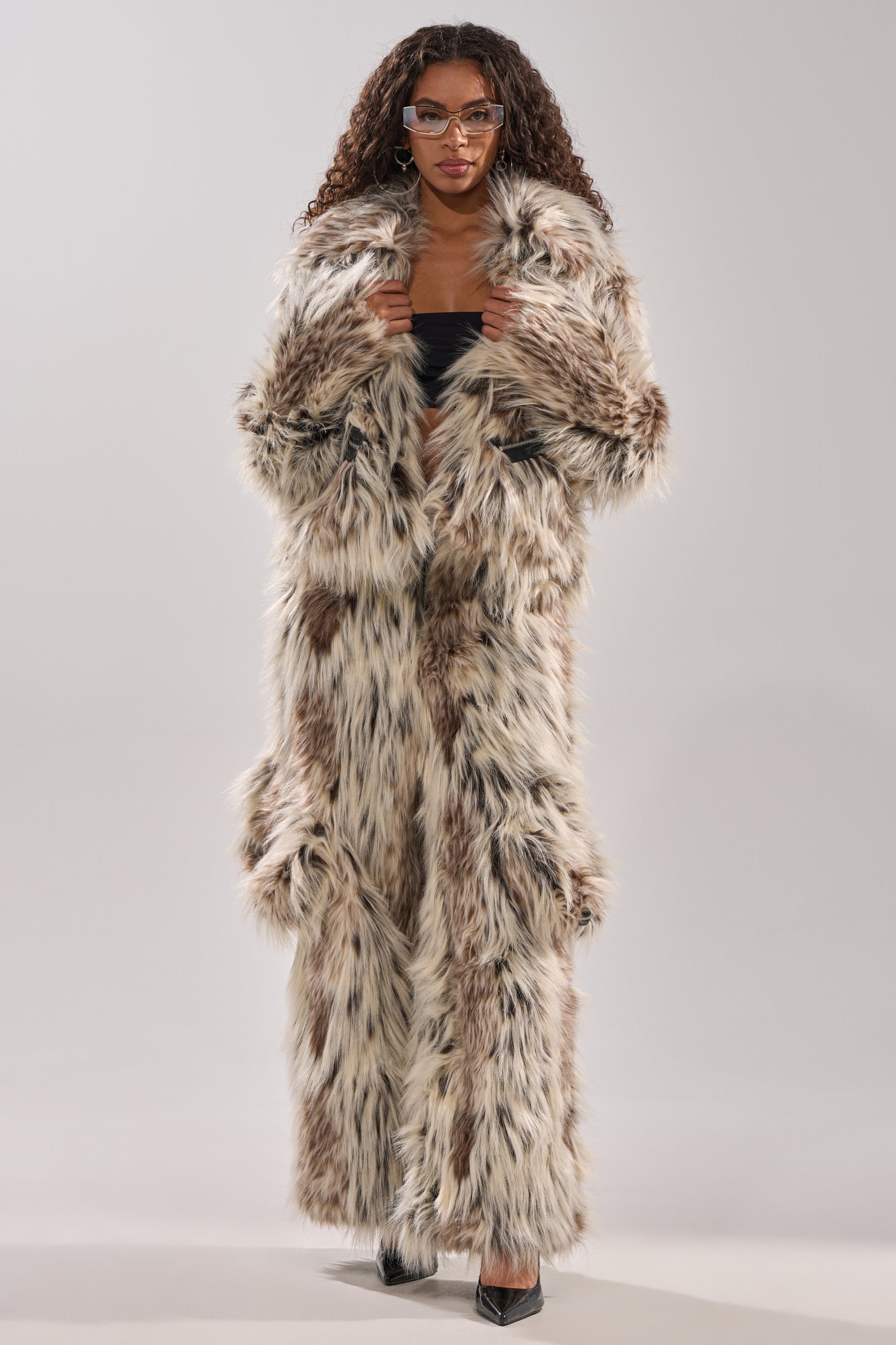 PARTICULAR TASTE FAUX FUR CARGO PANTS