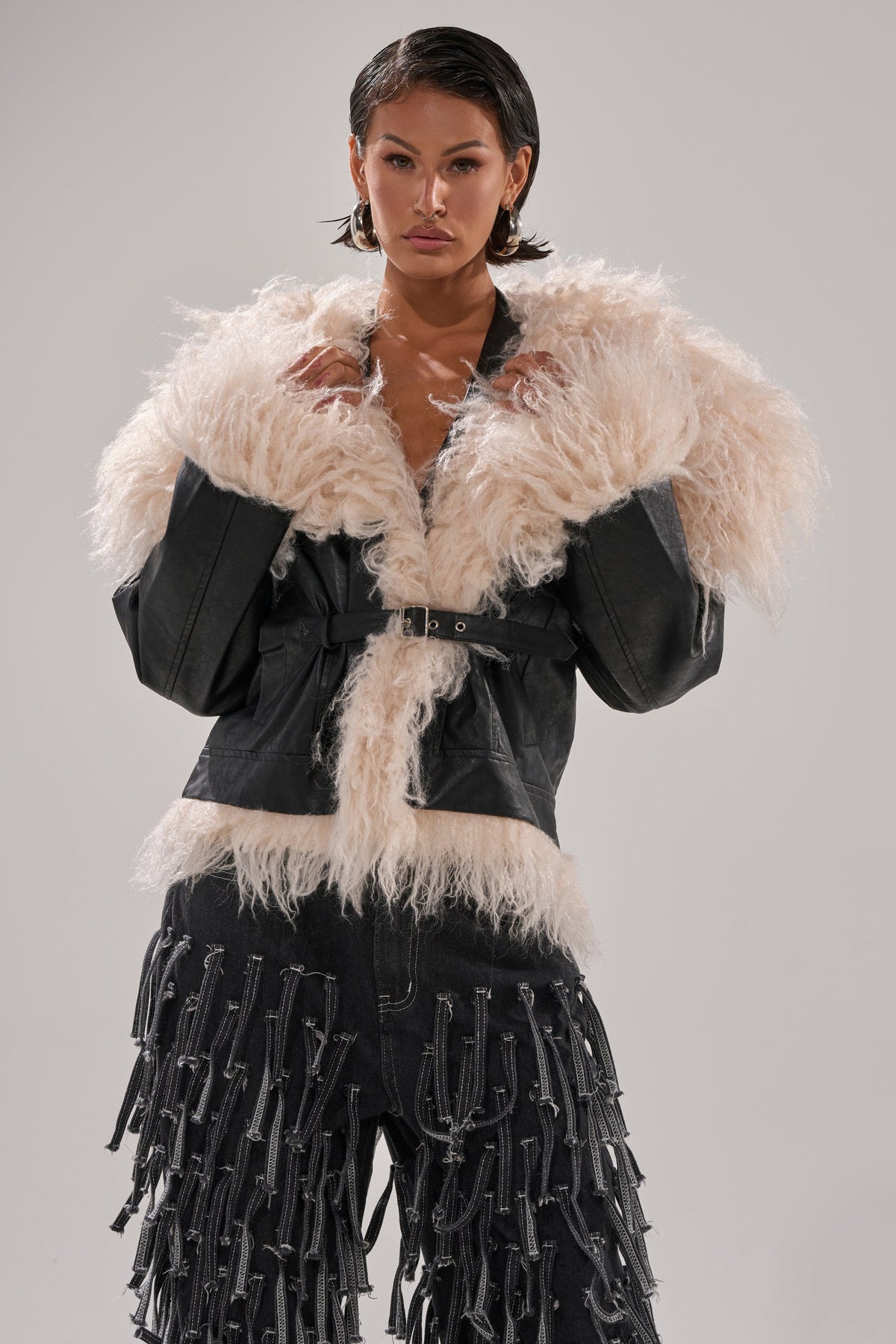 ROSIE FUR TRIM MOTO