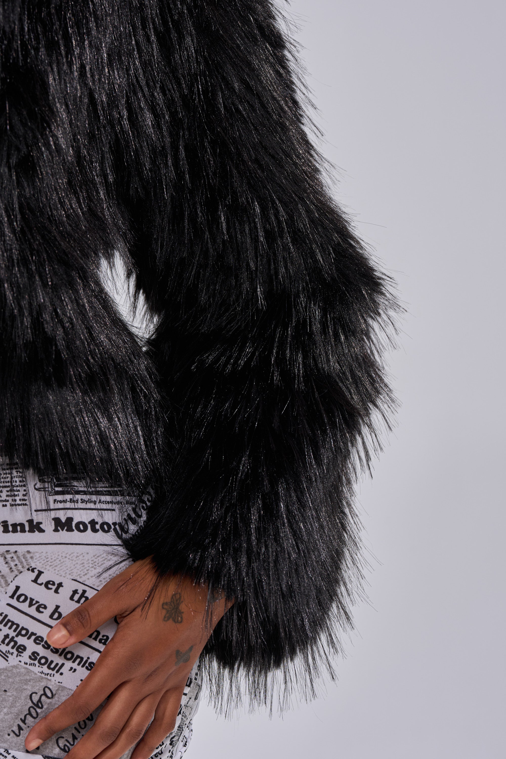 LOSING IT HOODED FAUX FUR