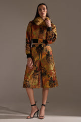TWIN FLAME BROCADE BERMUDA SHORTS