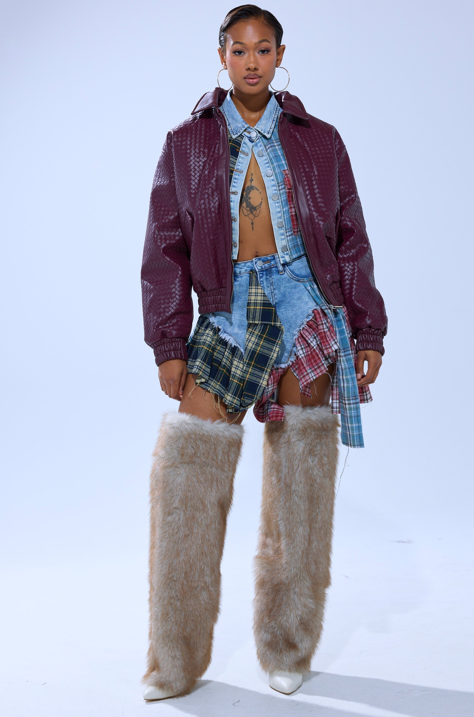 AUTUMN VIBES PLAID MINI SKIRT