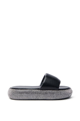 AZALEA WANG SWITZERLAND BLACK RHINESTONE SANDAL
