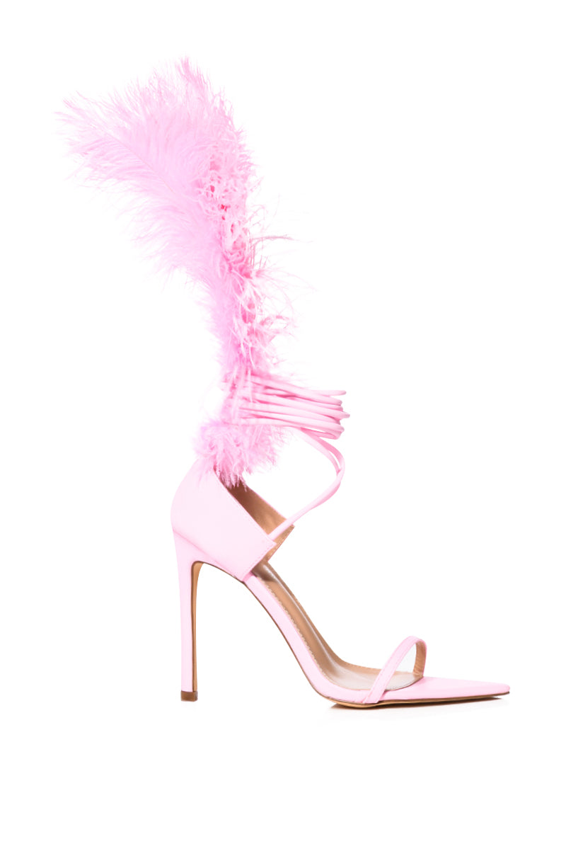 AZALEA WANG CLEASBY FEATHER SANDAL IN BLUE
