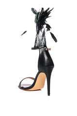 AZALEA WANG OAK PETAL SANDAL IN BLACK