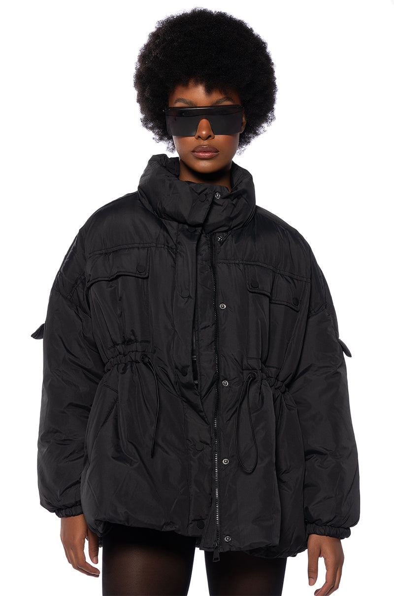 CLASSIC CINCHED WAIST PUFFER JACKET