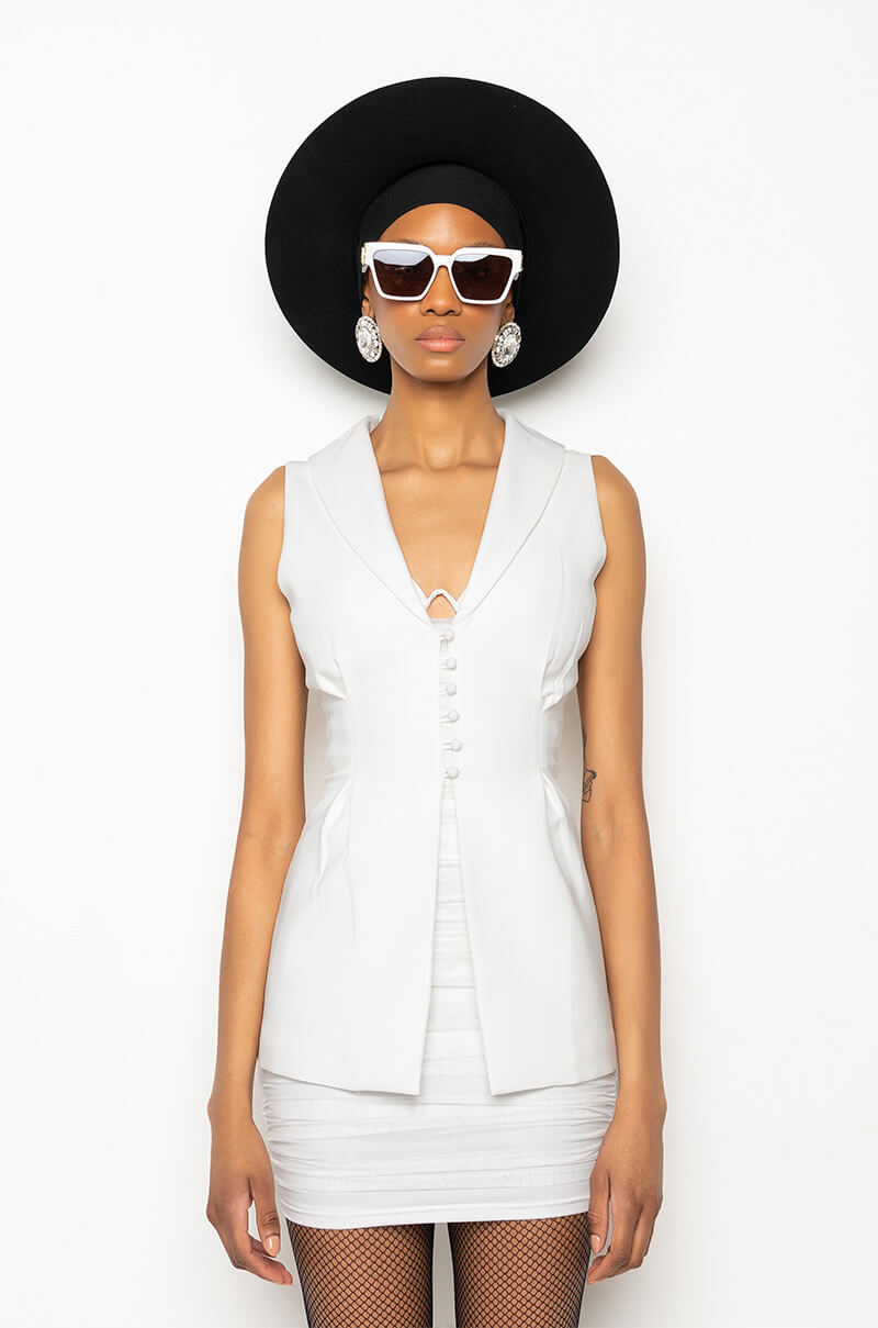FITTED LACE UP VEST
