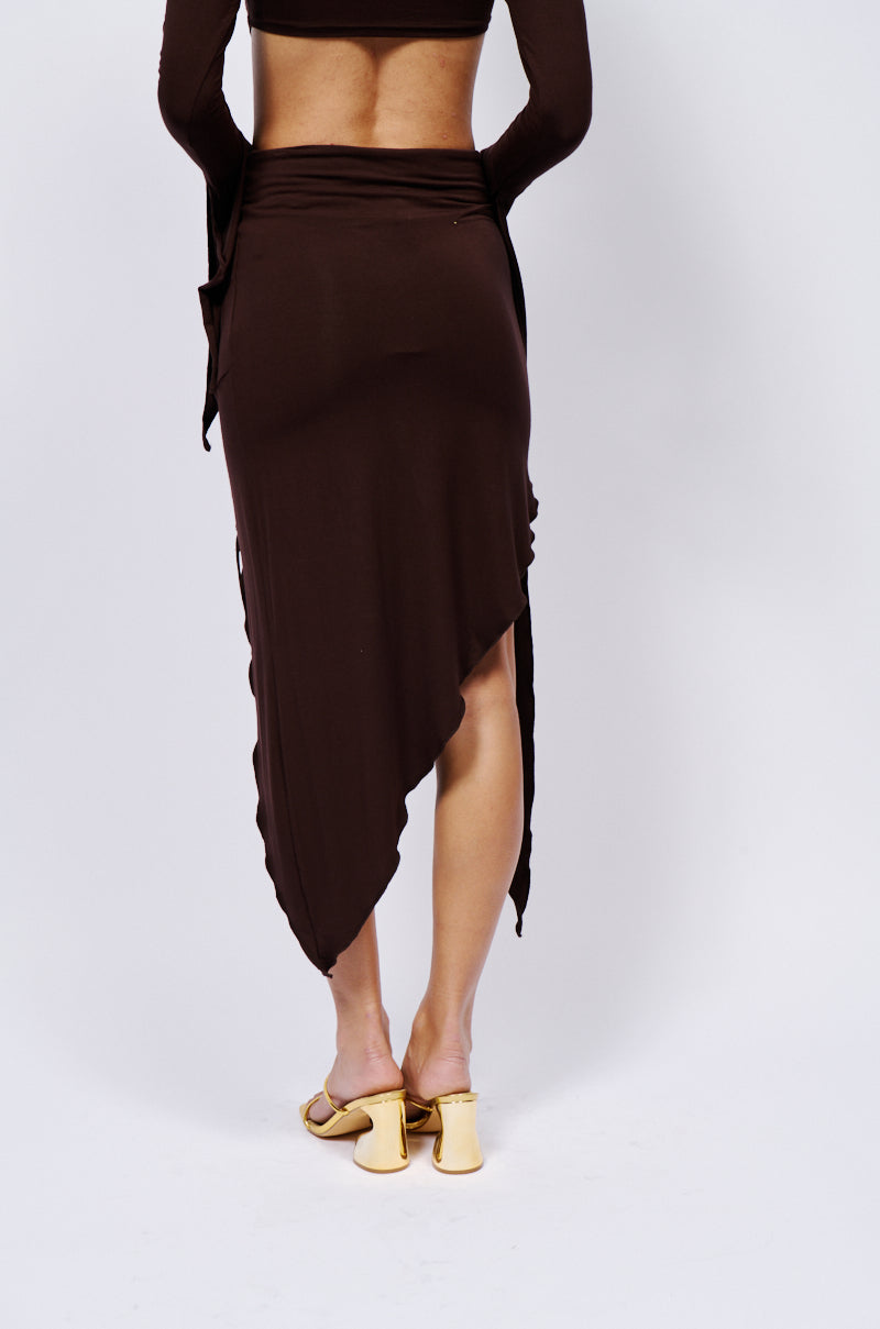 GEMMA RUFFLED MIDI SKIRT