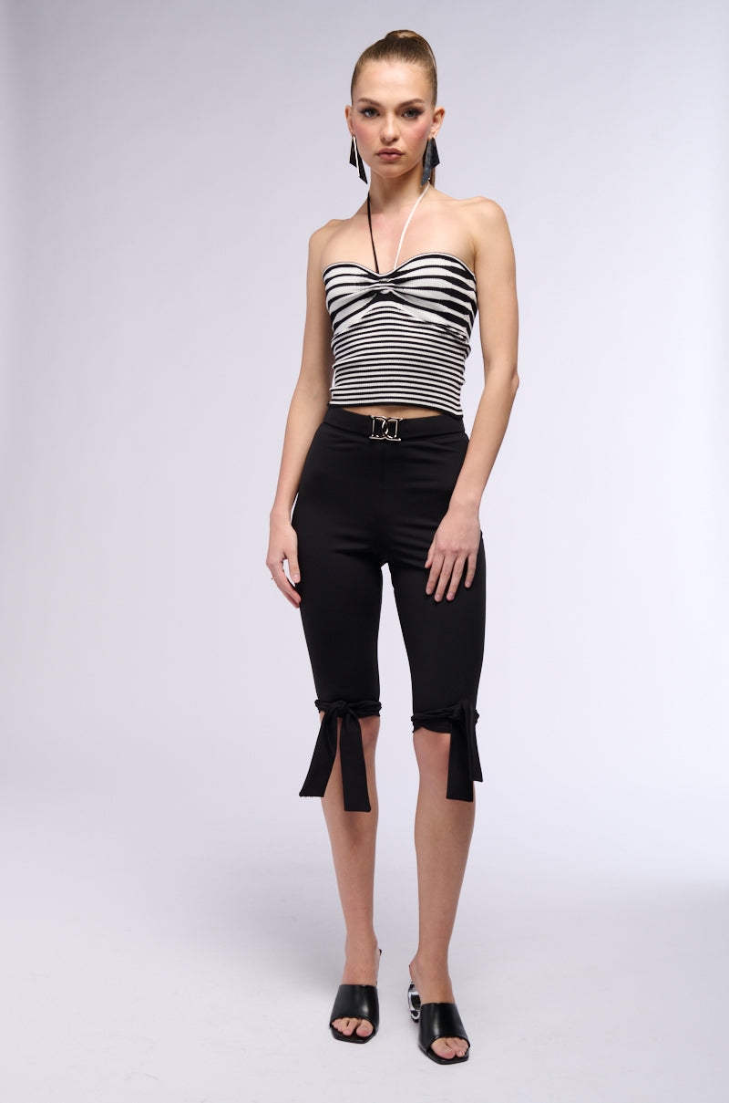 LIE TO ME BELTED CROPPED LEGGING