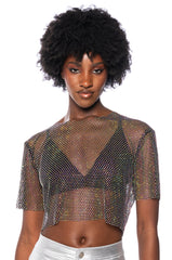 SUMMER MIRAGE SHORT SLEEVE EMBELLISHED TOP