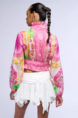 SWEPT AWAY BOW DETAIL LONG SLEEVE BLOUSE